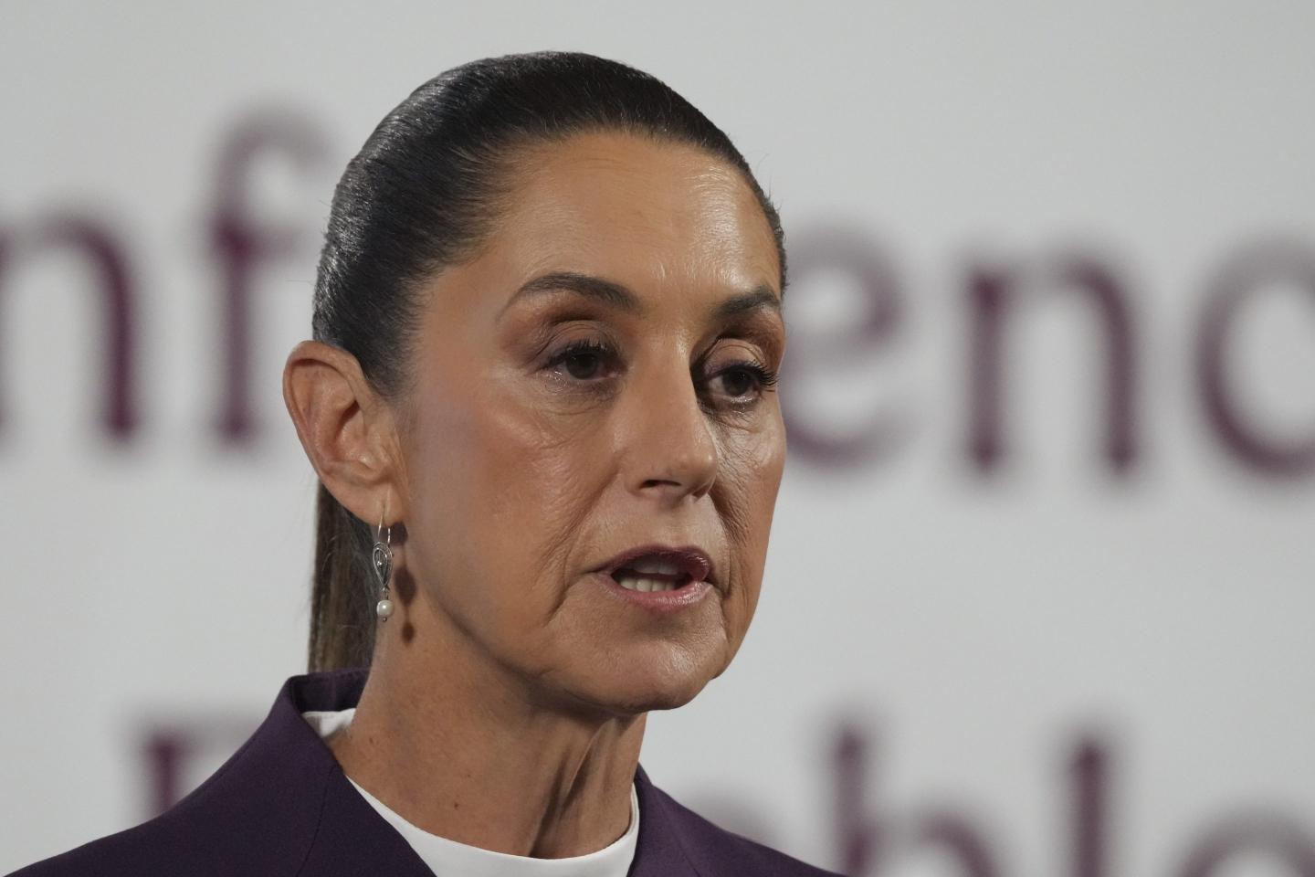 Mexico's president Claudia Sheinbaum speaks
