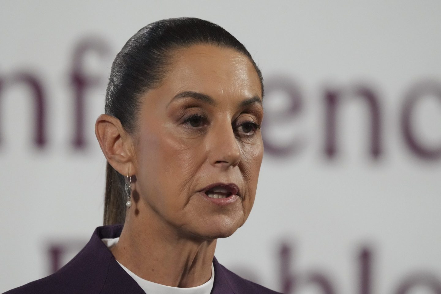 Mexico's president Claudia Sheinbaum speaks