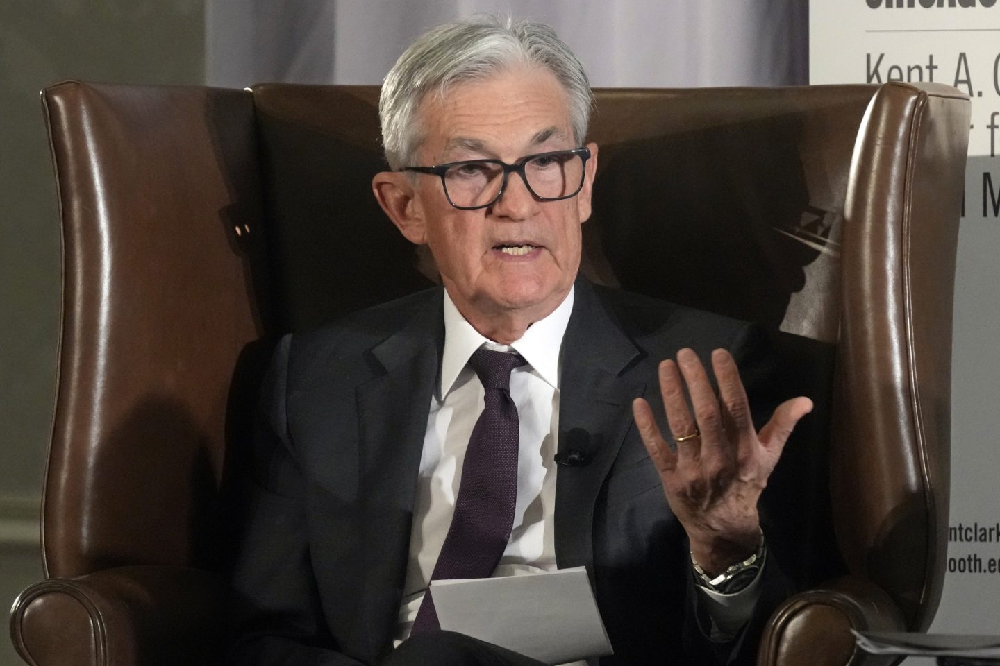 Federal Reserve Chair Jerome Powell speaks during the annual U.S. Monetary Policy Forum, in New York, on March 7, 2025.