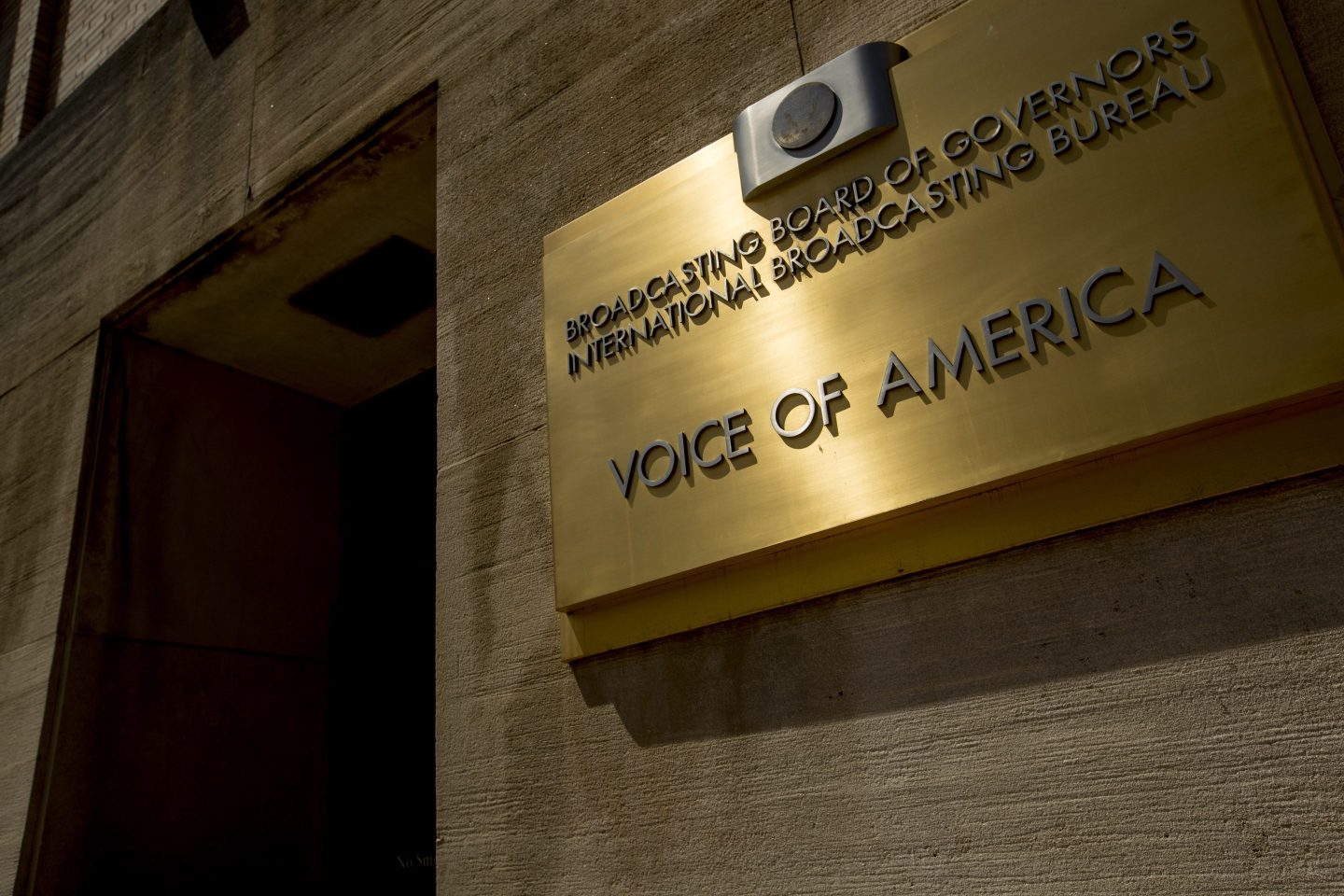 The outside of the Voice of America building