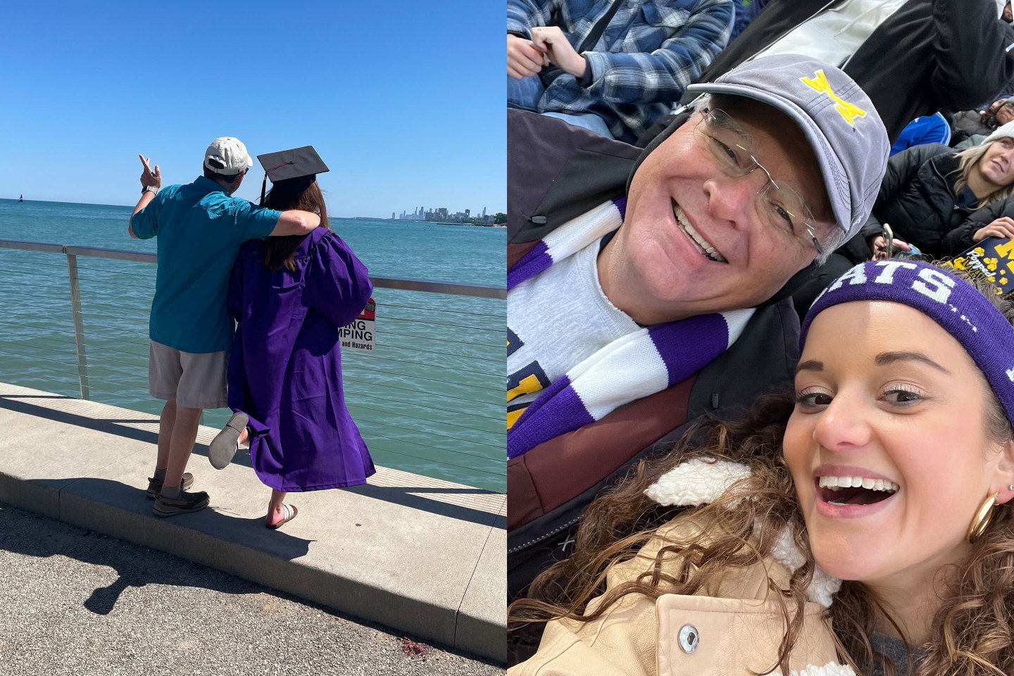 Two family photos of the author with her dad.