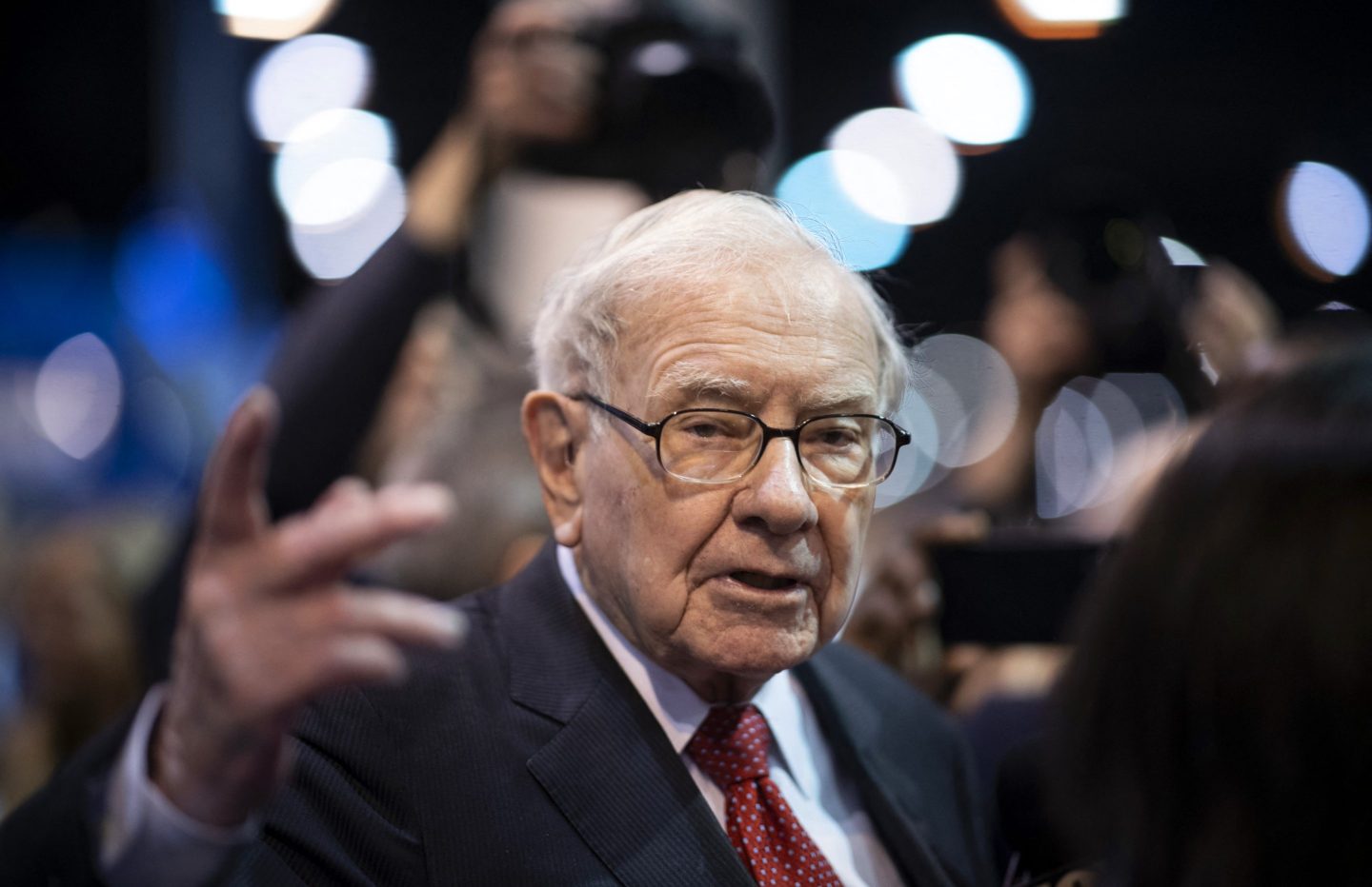 Warren Buffett at the 2019 annual Berkshire Hathaway shareholders meeting in Omaha, Nebraska.