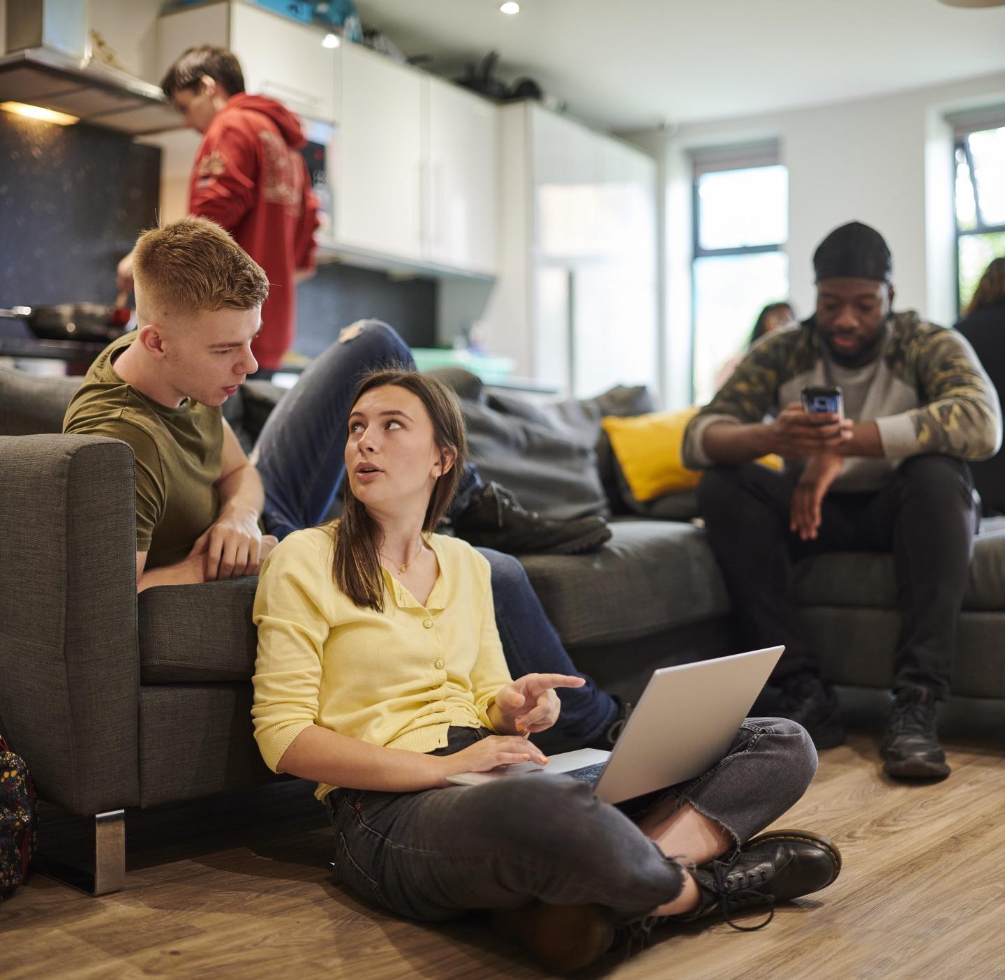 Young people in an apartment
