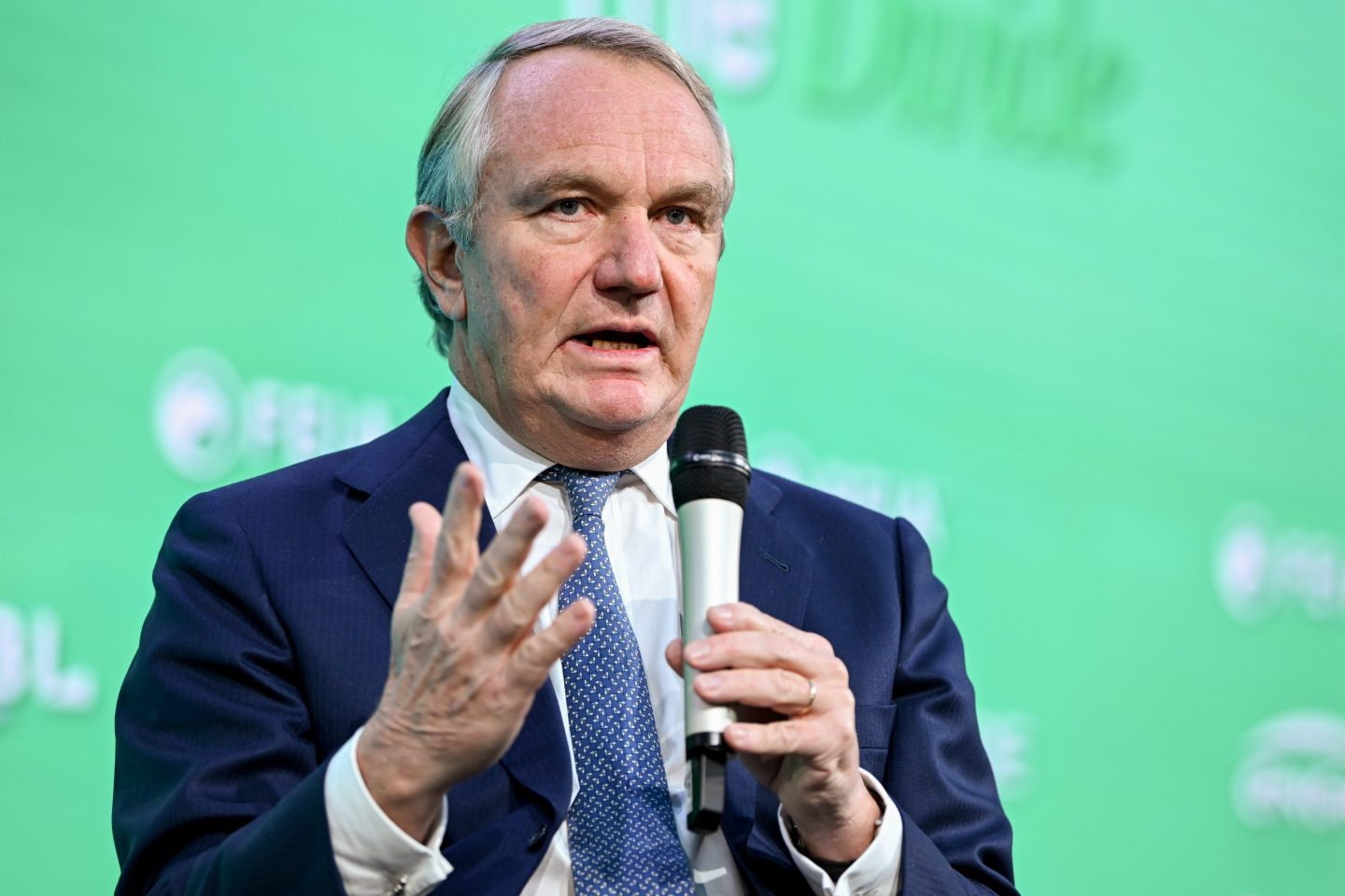 Alexander Wynaendts, chairman of Deutsche Bank AG, speaks during the International Economic Forum of the Americas (IEFA) conference in Paris, France, on Wednesday, Nov. 29, 2023.