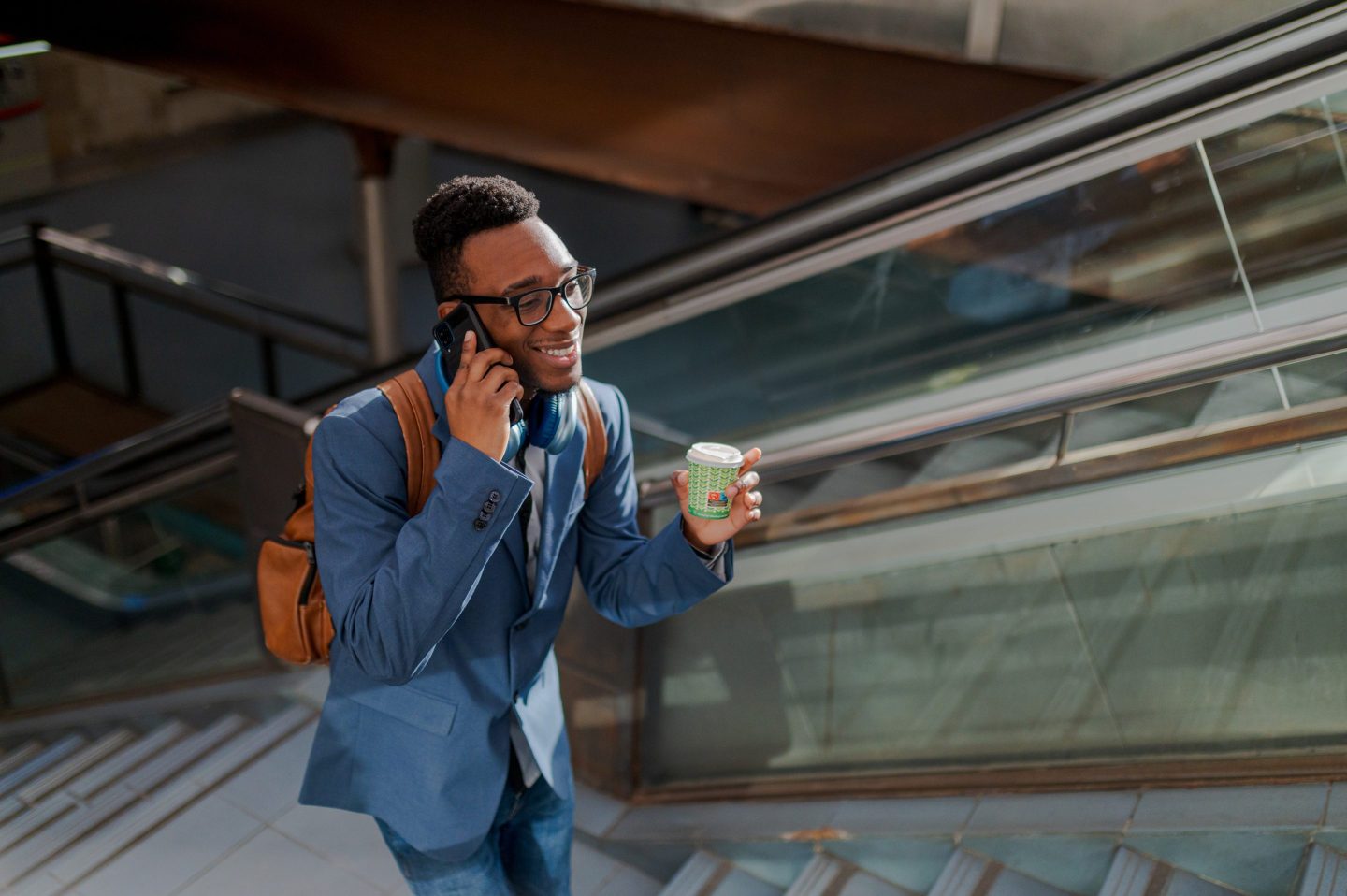 Gen Z worker on the way to the office.
