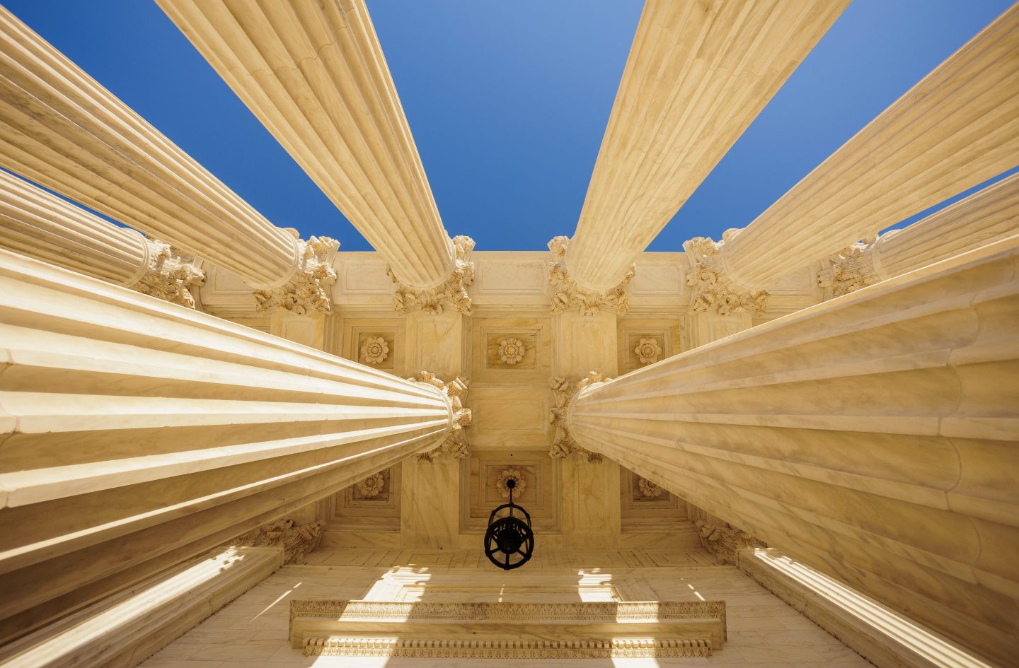 The underside of the Supreme Court columns.