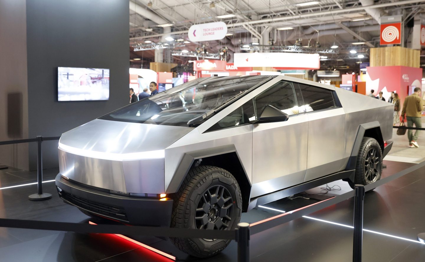 A Tesla Cybertruck on display during the Viva Technology show in Paris in 2024.
