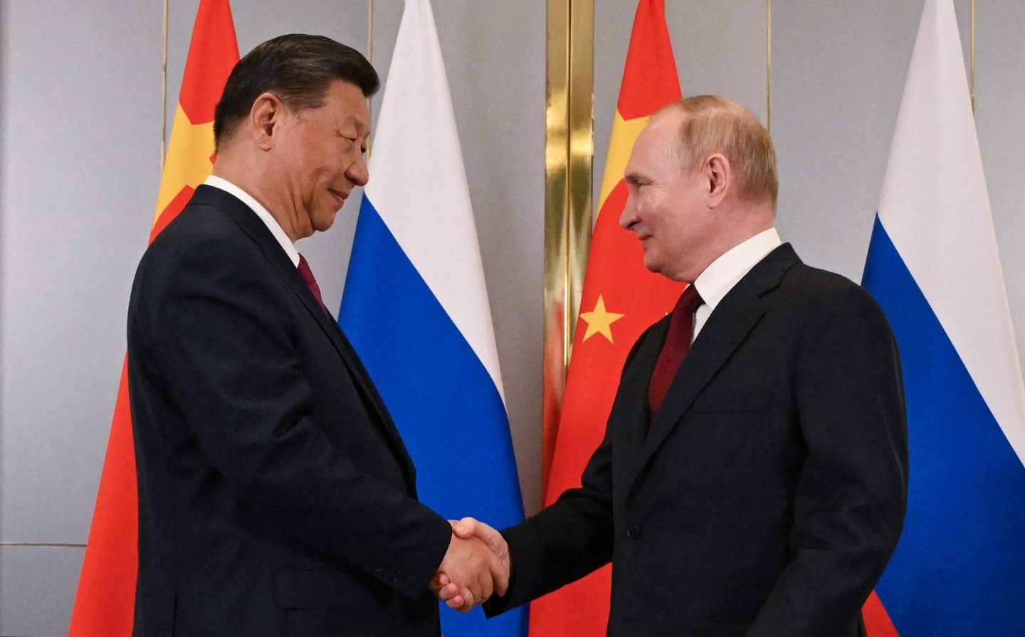 Chinese President Xi Jinping and Russian President Vladimir Putin at a summit in Astana, Kazakhstan, on July 3.