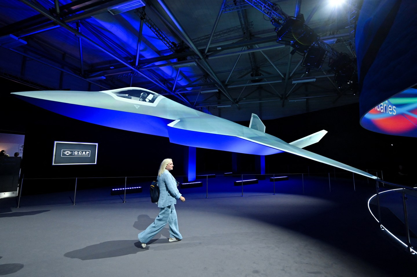 The Global Combat Air Programme (GCAP) 6th generation fighter jet at the Farnborough International Airshow