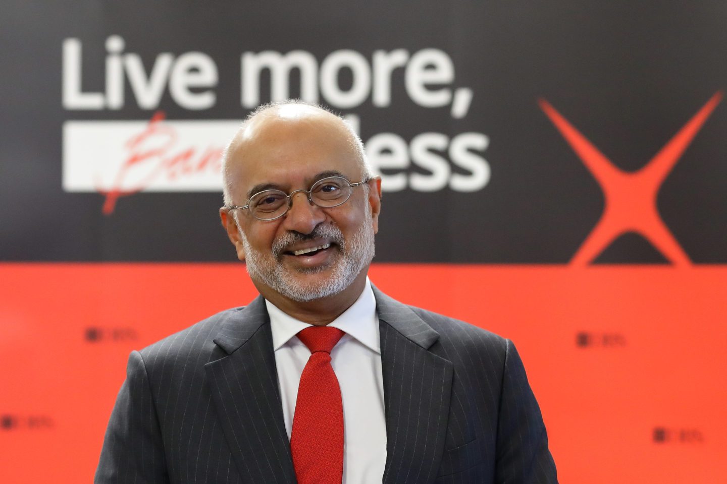 Piyush Gupta, CEO of DBS, during a news conference in Singapore on Feb. 10, 2025.