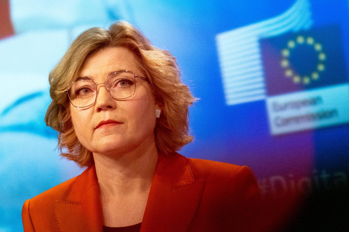 Henna Virkkunen at the headquarters of the European Commission in Brussels on January 15, 2025. (Photo: Martin Bertrand/Hans Lucas/AFP/Getty Images)