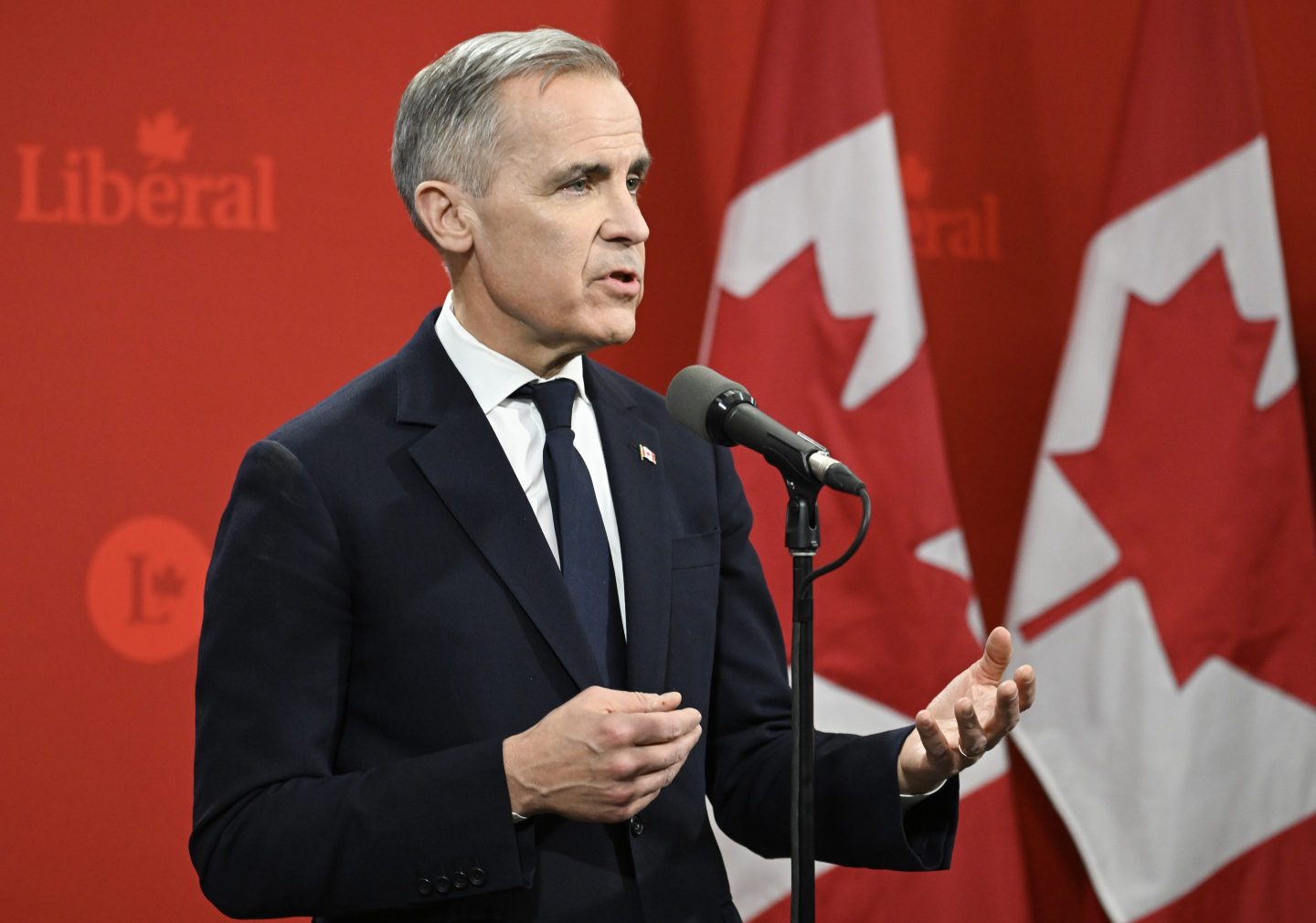 Mark Carney during a Liberal Party leadership debate in Montreal on Feb. 24.