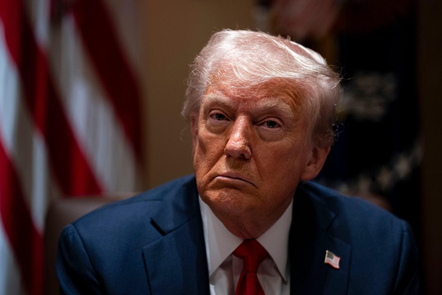 US President Donald Trump during a cabinet meeting at the White House in Washington, DC