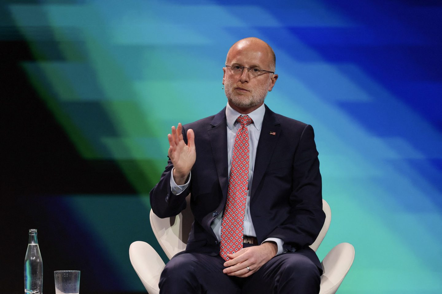 FCC Chairman Brendan Carr at the Mobile World Congress in Barcelona on March 3.