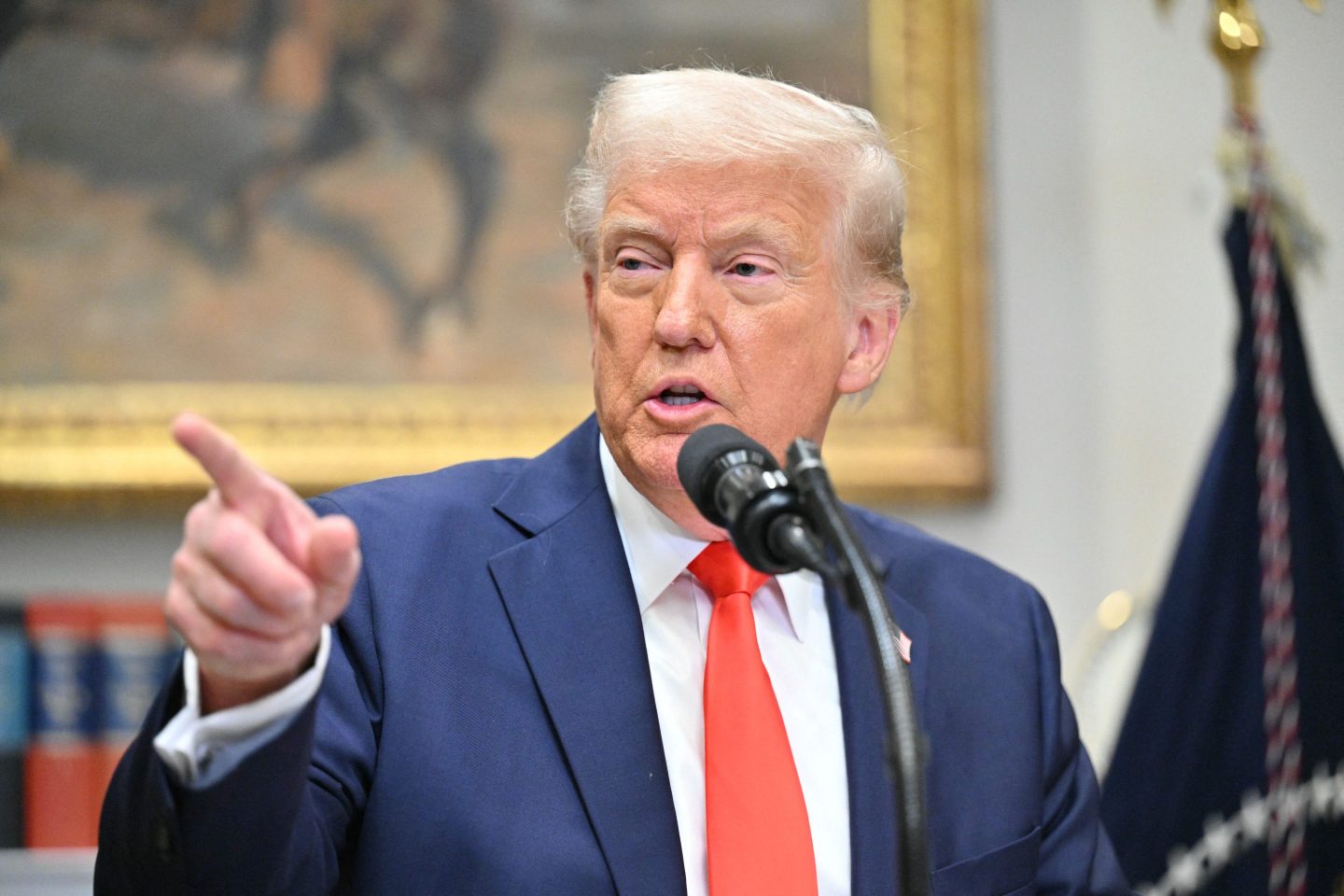US President Donald Trump speaks in the Roosevelt Room of the White House in Washington, DC, on March 3, 2025.