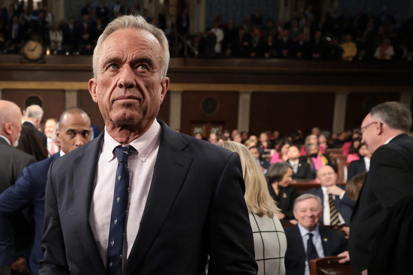 US Secretary of Health and Human Services Robert F. Kennedy Jr. attends US President Donald Trump's address to a joint session of Congress at the US Capitol in Washington, DC, on March 4, 2025.