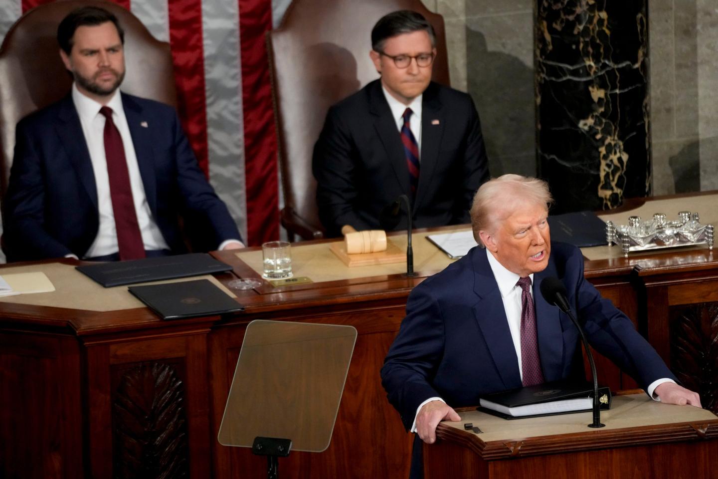 US President Donald Trump speaks during a joint session of Congress in the House Chamber of the US Capitol in Washington, DC, US, on Tuesday, March 4, 2025.