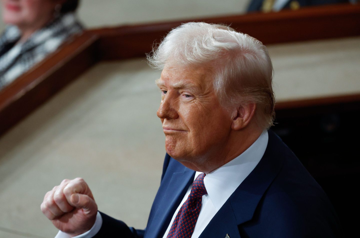 President Donald Trump addresses a joint session of Congress in the Capitol building's House chamber in Washington, D.C., on March 4, 2025.