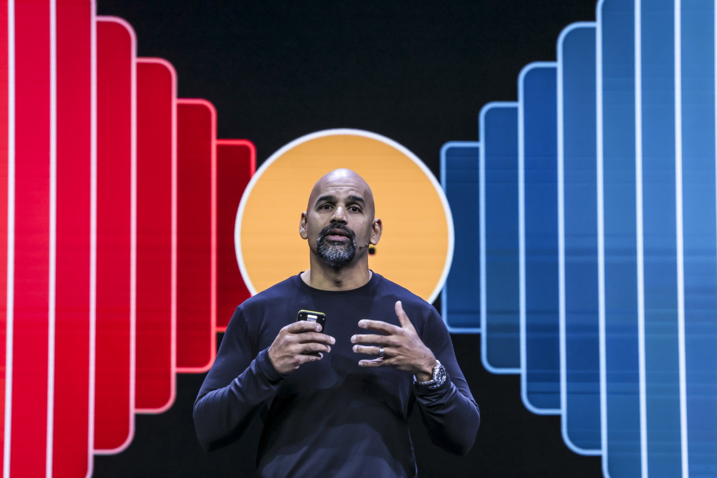 Naveen Rao, chief AI officer of Databricks, speaking at the Mobile World Congress conference in Barcelona, Spain, on March 4, 2025. (Photo: Angel Garcia/Bloomberg/Getty Images)