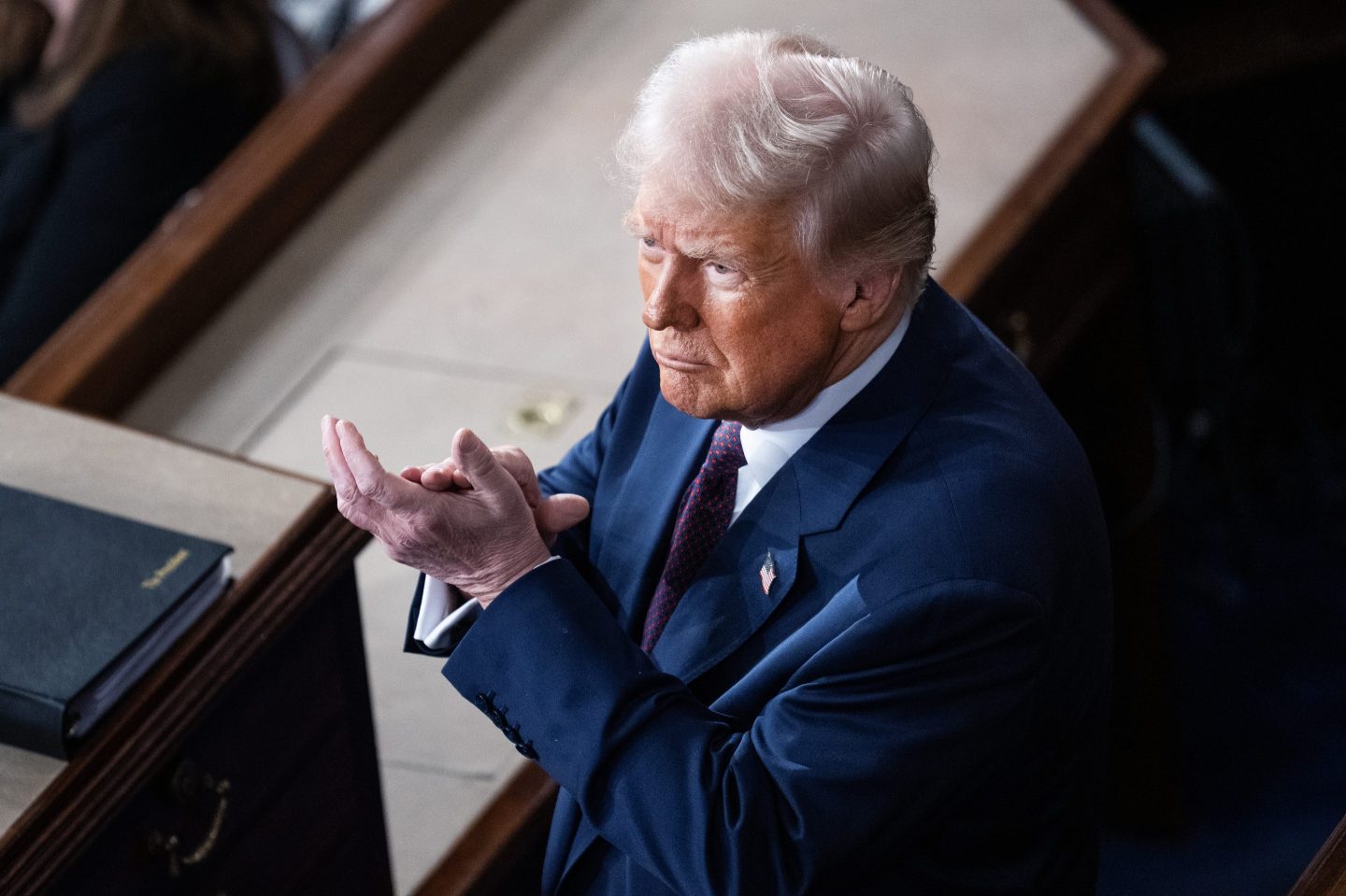 President Donald Trump delivers his address to a joint session of Congress in the House Chamber of the U.S. Capitol on Tuesday, March 4.