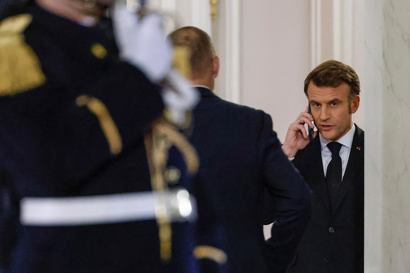 France's President Emmanuel Macron speaks to both Zelensky and U.S. President Donald Trump "almost every day".