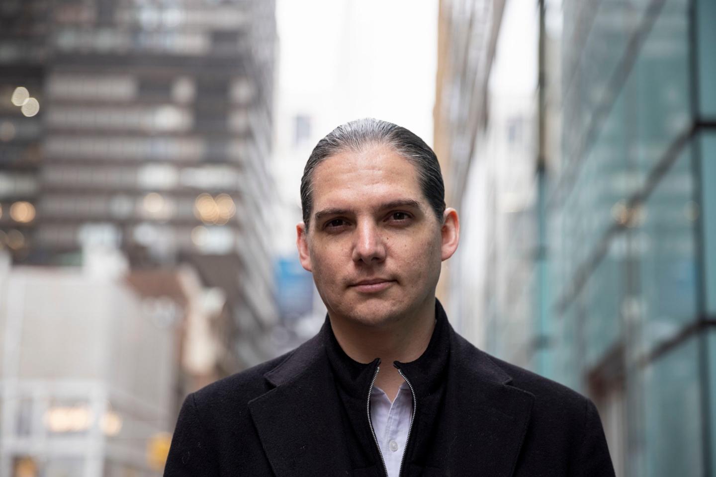 Robby Starbuck stares into the camera in NYC
