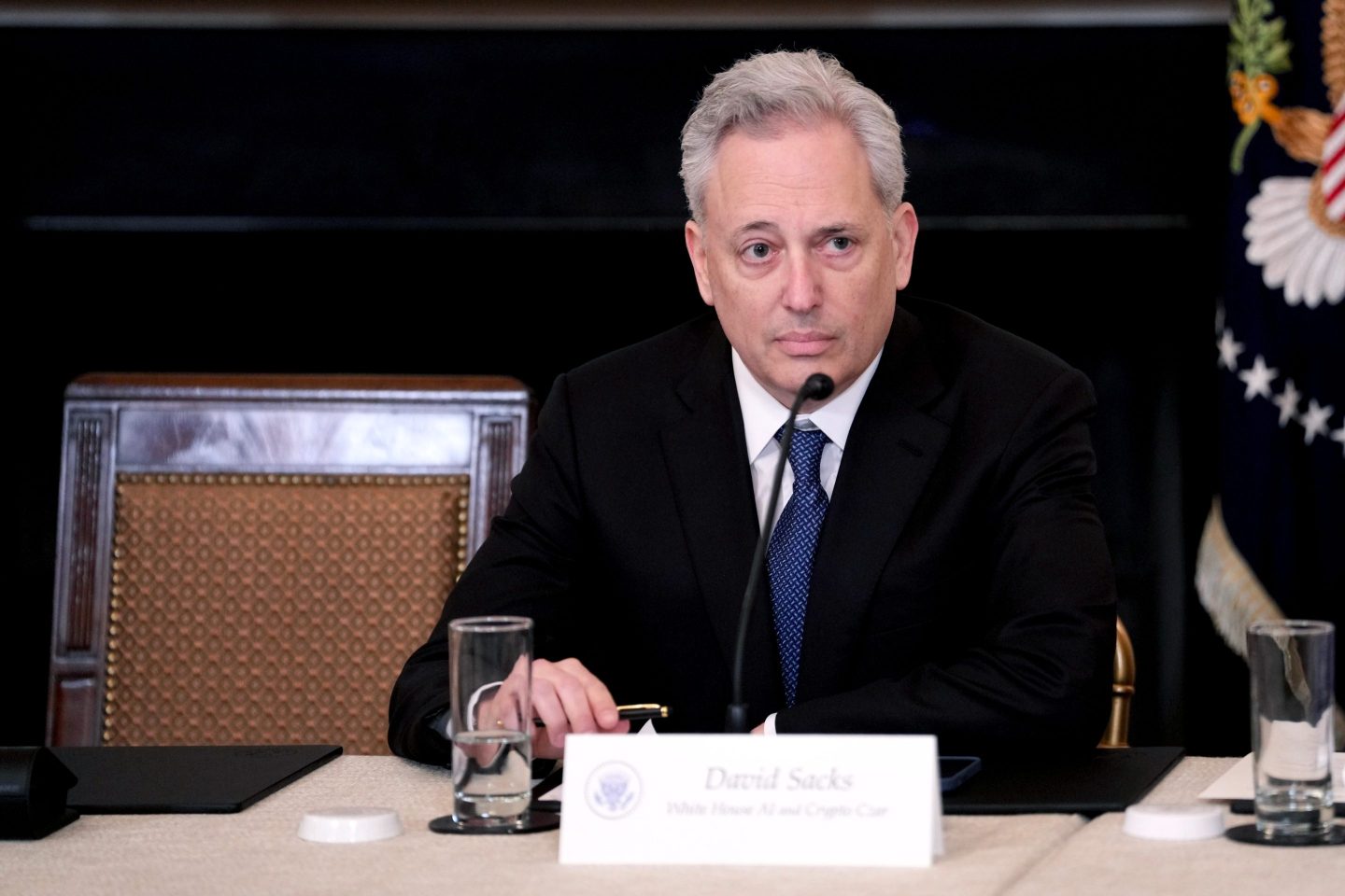 David Sacks speaks at the White House.
