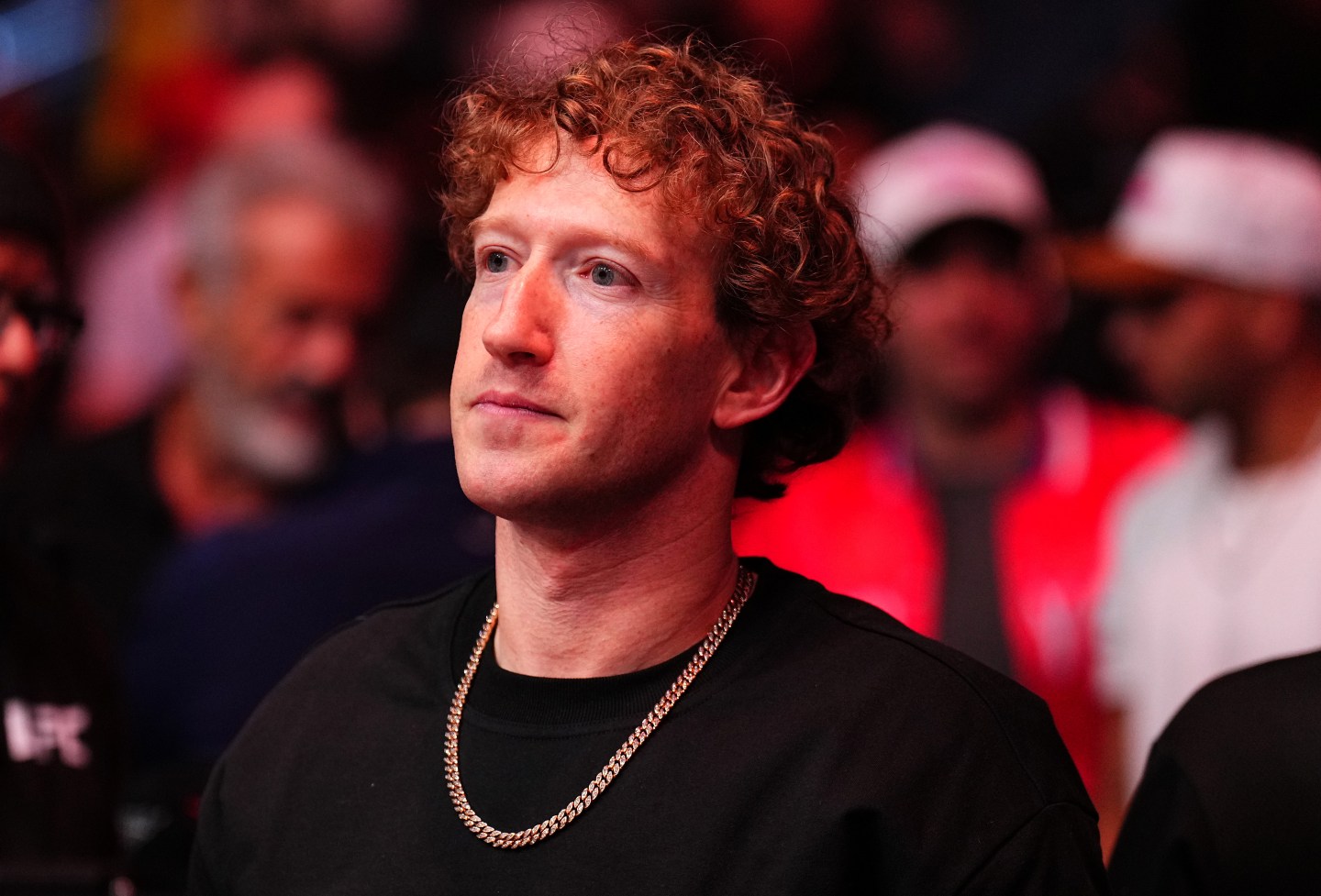 Mark Zuckerberg is seen in attendance during the UFC 313 event at T-Mobile Arena on March 08, 2025 in Las Vegas, Nevada.