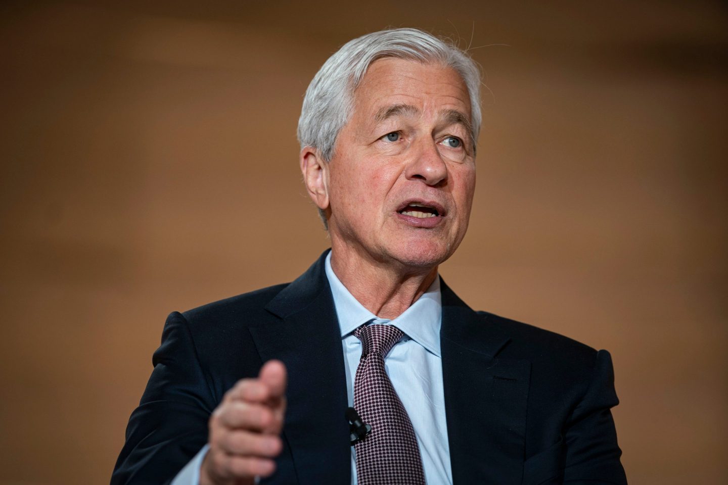 Jamie Dimon, chief executive officer of JPMorgan Chase & Co., speaks during the 2025 National Retirement Summit in Washington, DC, US, on Wednesday, March 12, 2025.