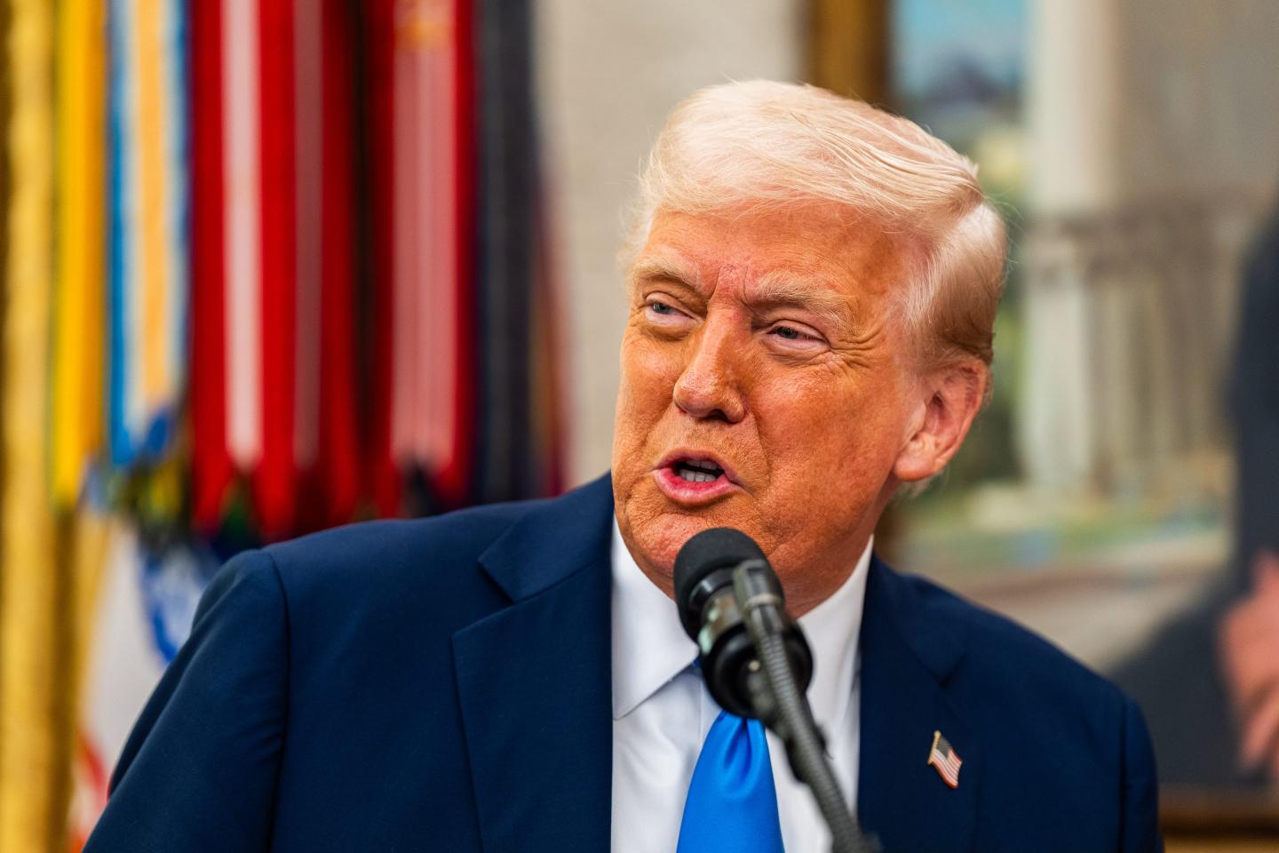 President Donald Trump in the Oval Office of the White House on Friday.