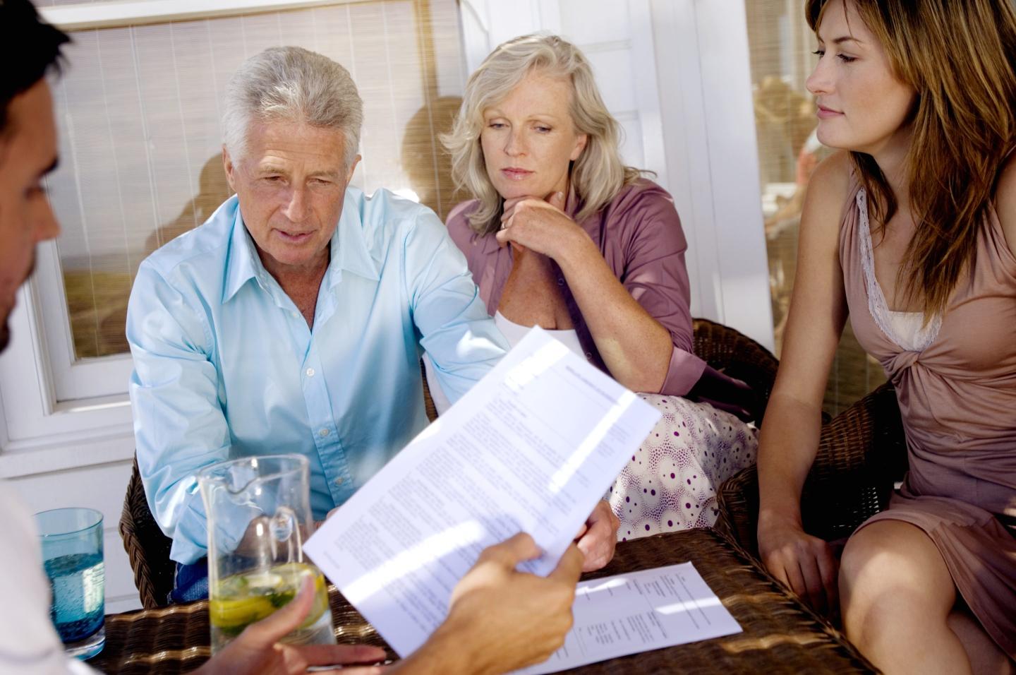 Family discusses inheritance plans.