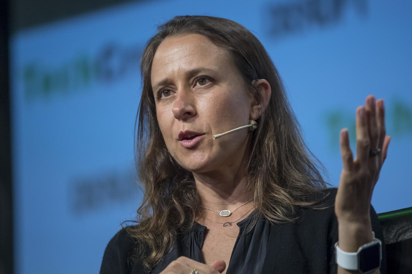 Photo: Anne Wojcicki, chief executive officer and co-founder of 23andMe Inc., speaks during the TechCrunch Disrupt 2017 in San Francisco, California, U.S., on Tuesday, Sept. 19, 2017. TechCrunch Disrupt, the world's leading authority in debuting revolutionary startups, gathers the brightest entrepreneurs, investors, hackers, and tech fans for on-stage interviews. Photographer: David Paul Morris/Bloomberg via Getty Images