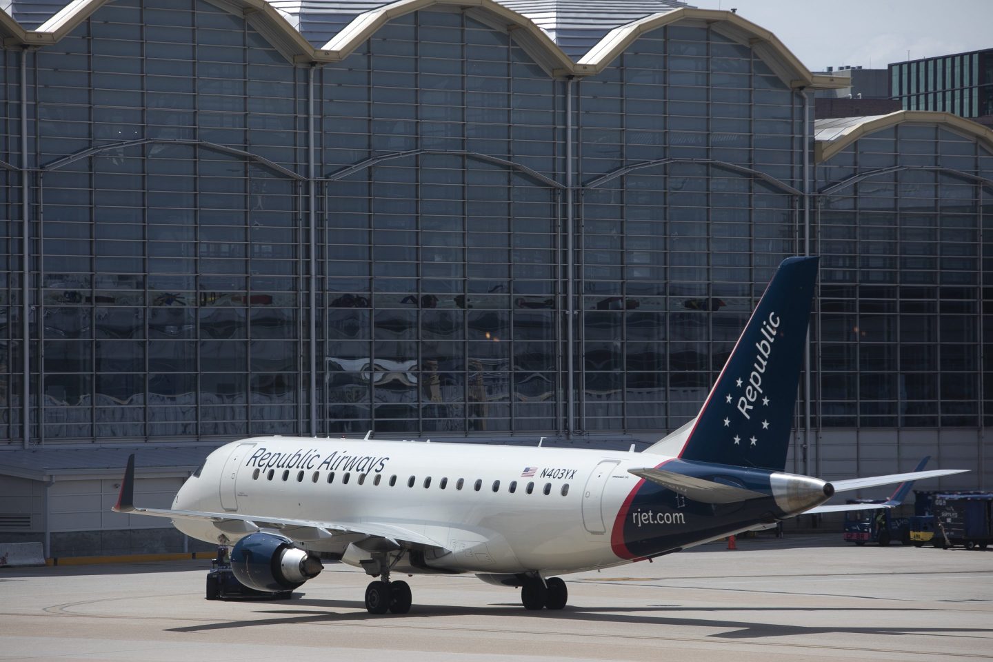 A Republic Airways jet on the tarmac