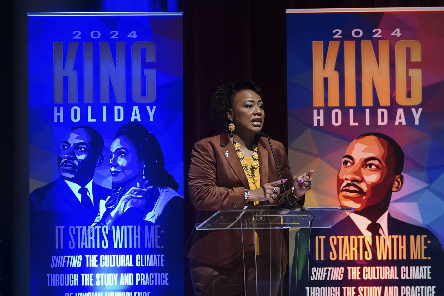 Bernice King gives a speech