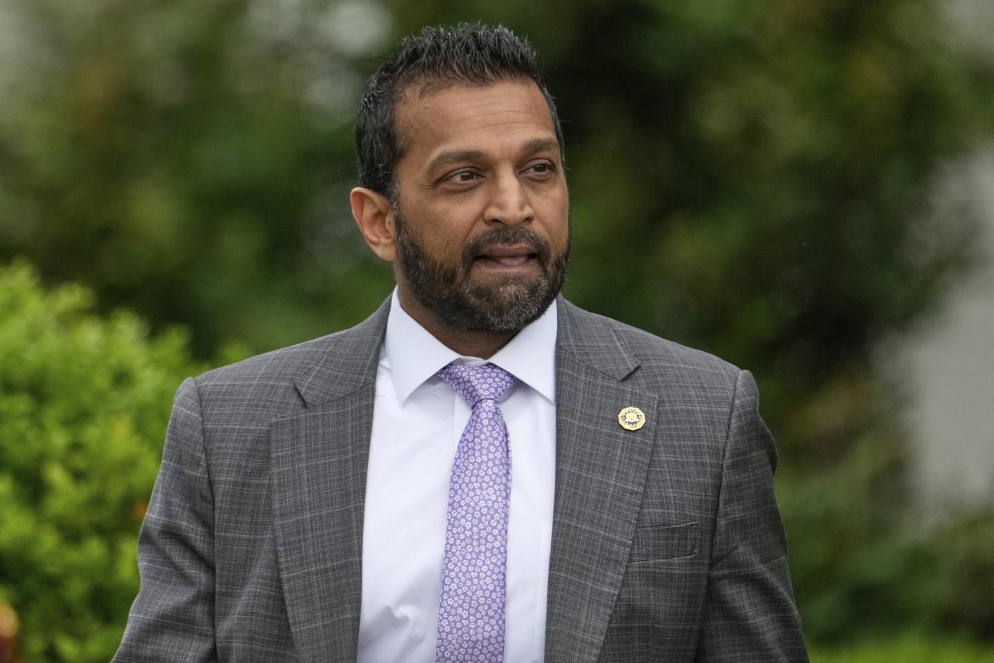 FBI director Kash Patel licks his lips