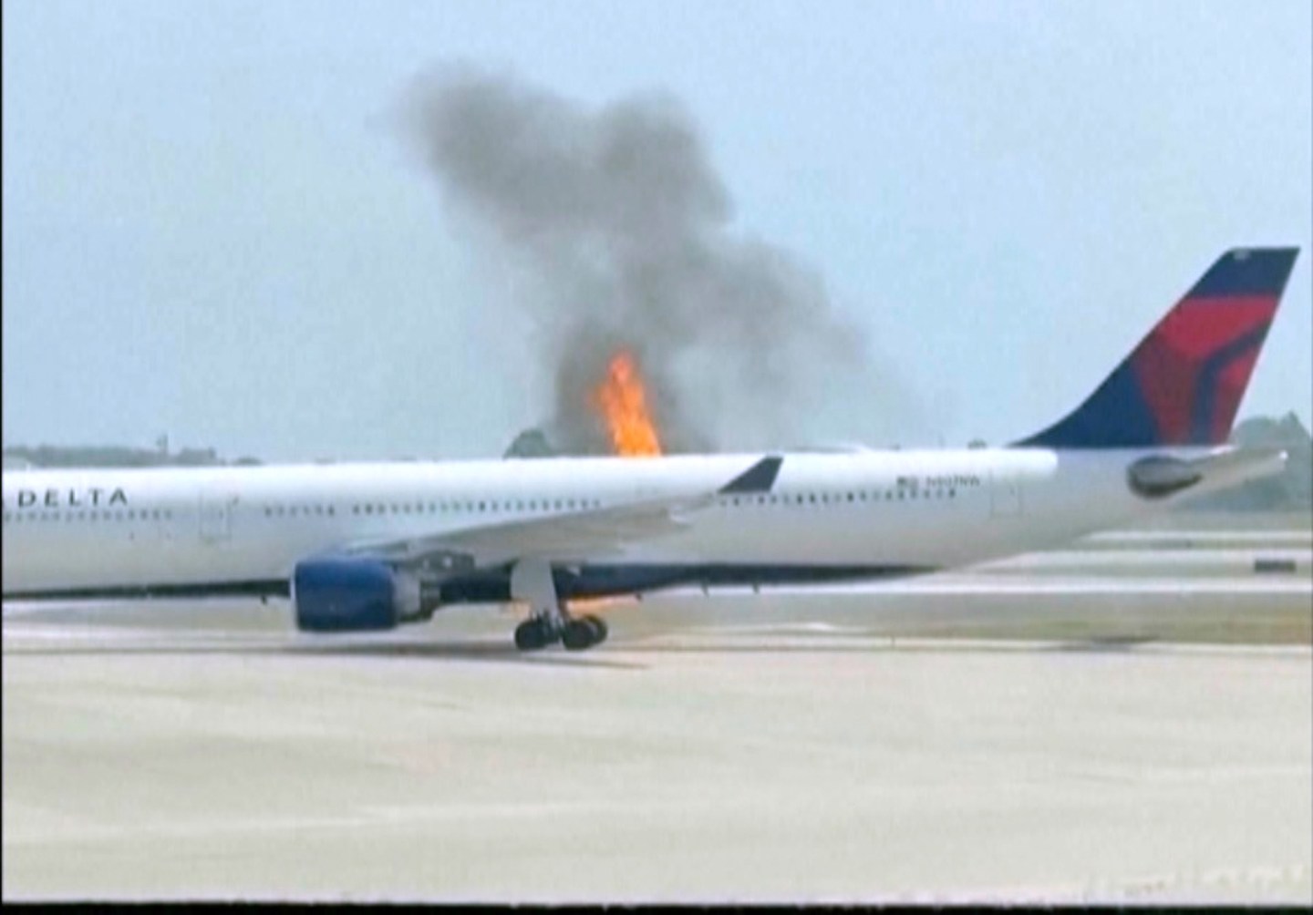 A Delta Air Lines airplane caught fire on Monday before it was supposed to take off at a central Florida airport.
