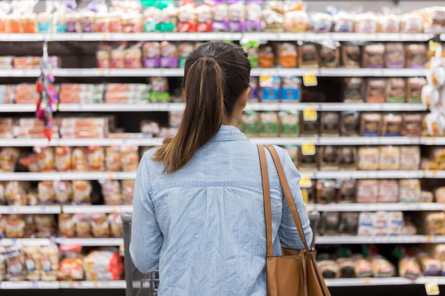 concerned customer shopping at grocery