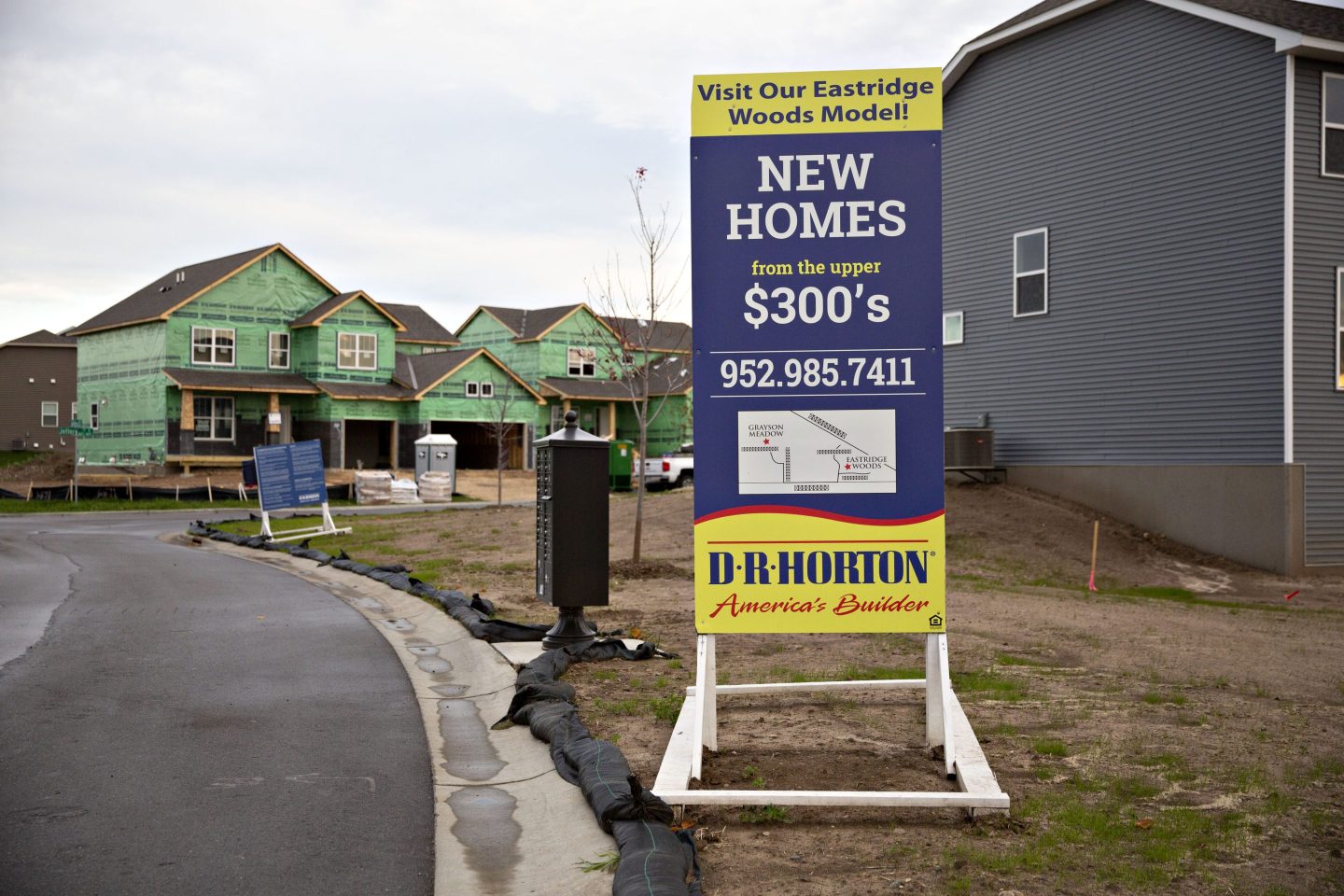 Homes under construction at a D.R. Horton development in 2018.