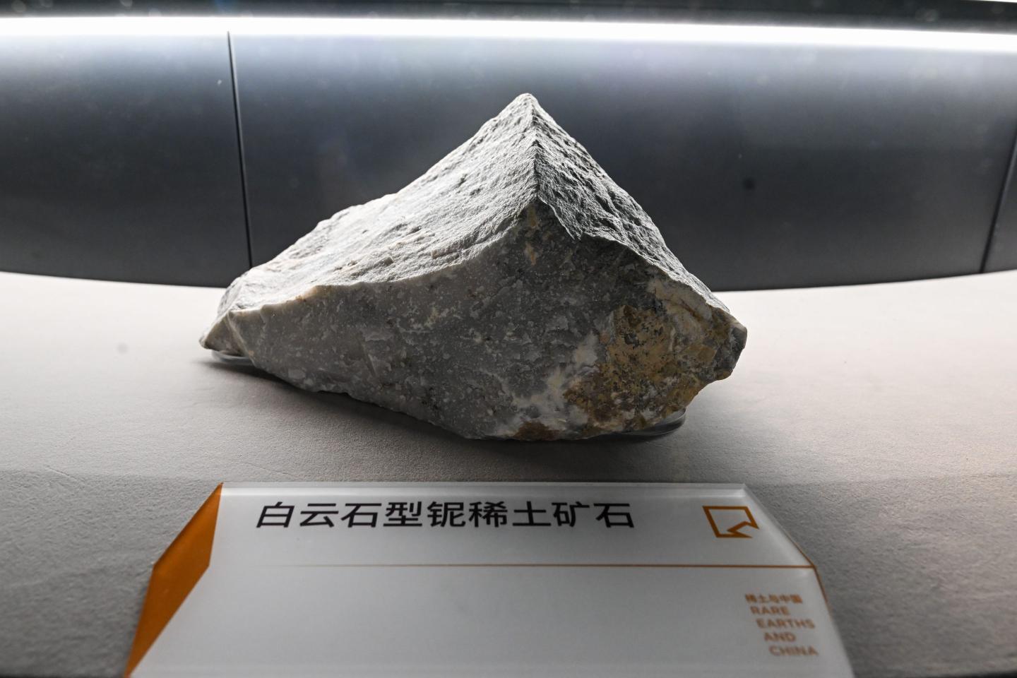 A piece of rare earth ore at a museum in China’s Inner Mongolia Autonomous Region.