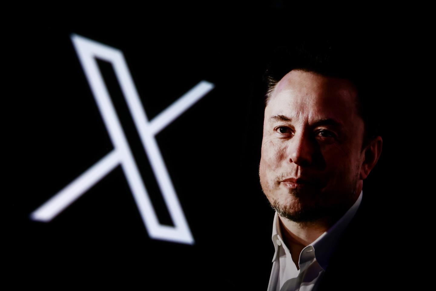 Elon Musk next to the X logo.