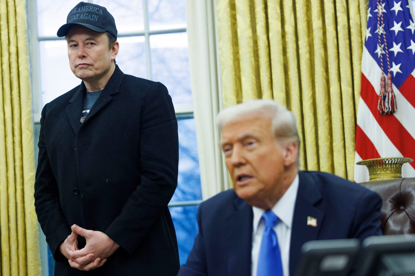 Elon Musk (right) and Donald Trump