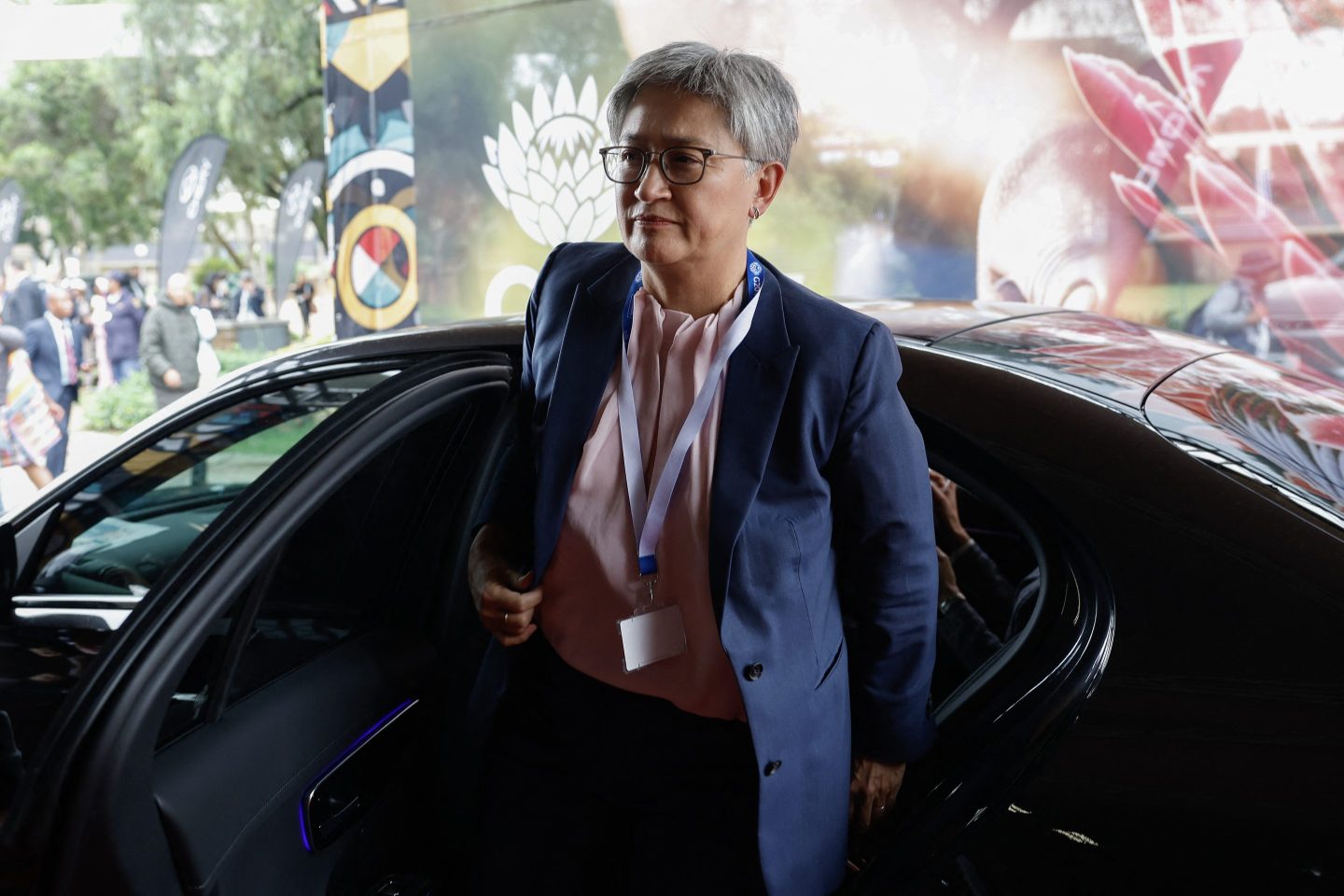 Australia&#8217;s Foreign Minister Penny Wong arrives ahead of the G20 Foreign Minister Meeting at the Nasrec Expo Centre in Johannesburg on February 20, 2025. Top diplomats from the Group of 20 major economies will convene in South Africa on February 20, 2025 for a meeting dominated by a packed global agenda but overshadowed by a snub by the top US envoy.<br />
As a curtain-raiser to the G20 summit in November, the foreign ministers will gather for talks over two days, held for the first time in Africa. (Photo by PHILL MAGAKOE / AFP) (Photo by PHILL MAGAKOE/AFP via Getty Images)