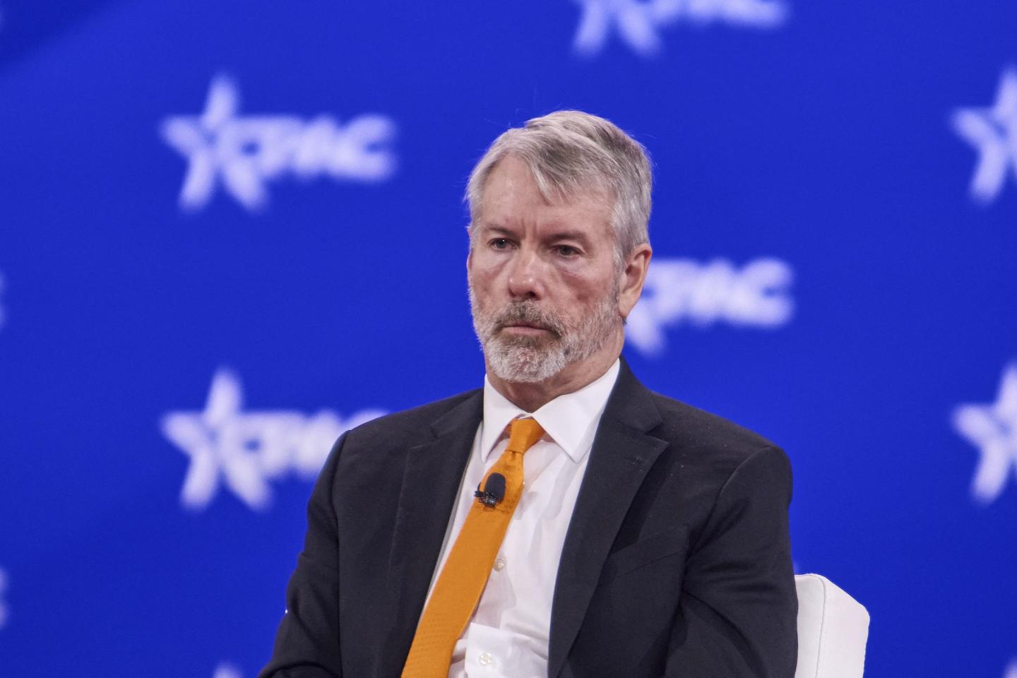 Michael Saylor speaks at a recent conference in February.