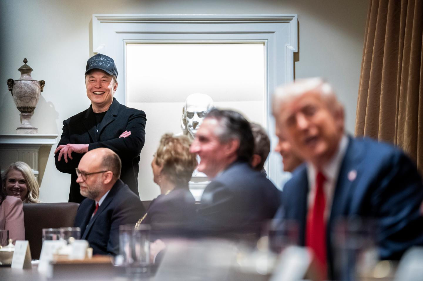 Elon Musk, Donald Trump and cabinet members