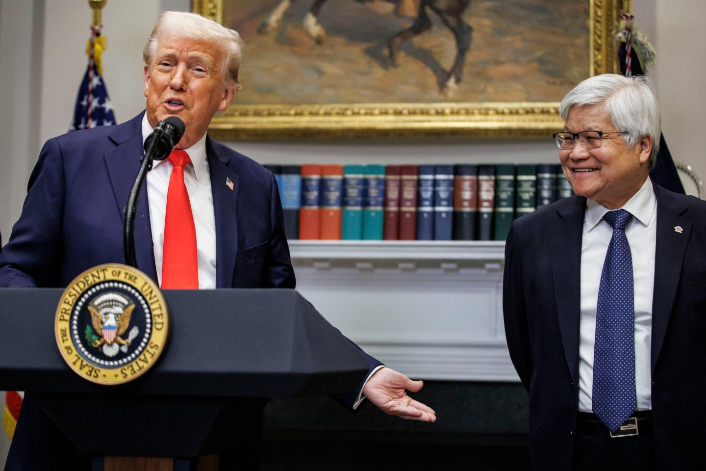 The Biden administration gave TSMC billions to build its semiconductors in the U.S., but Trump says he threatened 100% tariffs and got the company to double down