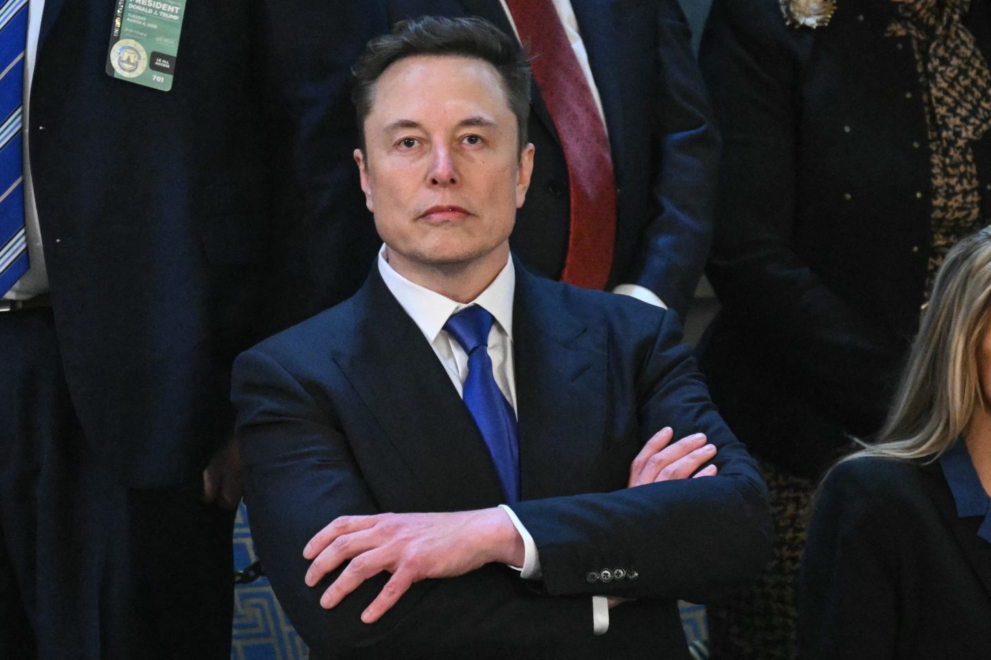 Elon Musk arrives for US President Donald Trump's address to a joint session of Congress in the House Chamber of the US Capitol in Washington, DC, on March 4, 2025.