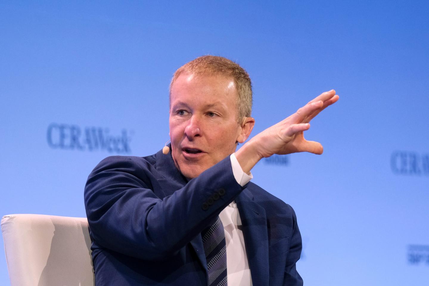 Scott Kirby, chief executive officer of United Airines Holdings Inc., during the CERAWeek by S&P Global conference in Houston, Texas, US, on Monday, March 10, 2025.