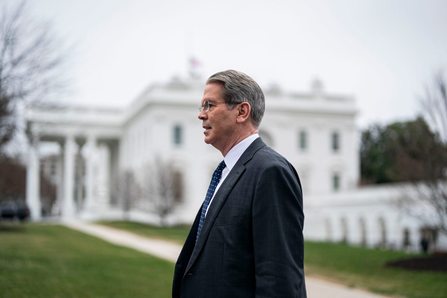 Treasury Secretary Scott Bessent outside the White House on March 14.