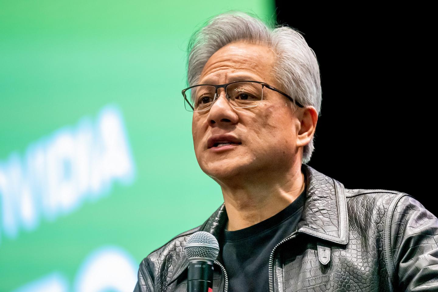 Jensen Huang speaks on stage