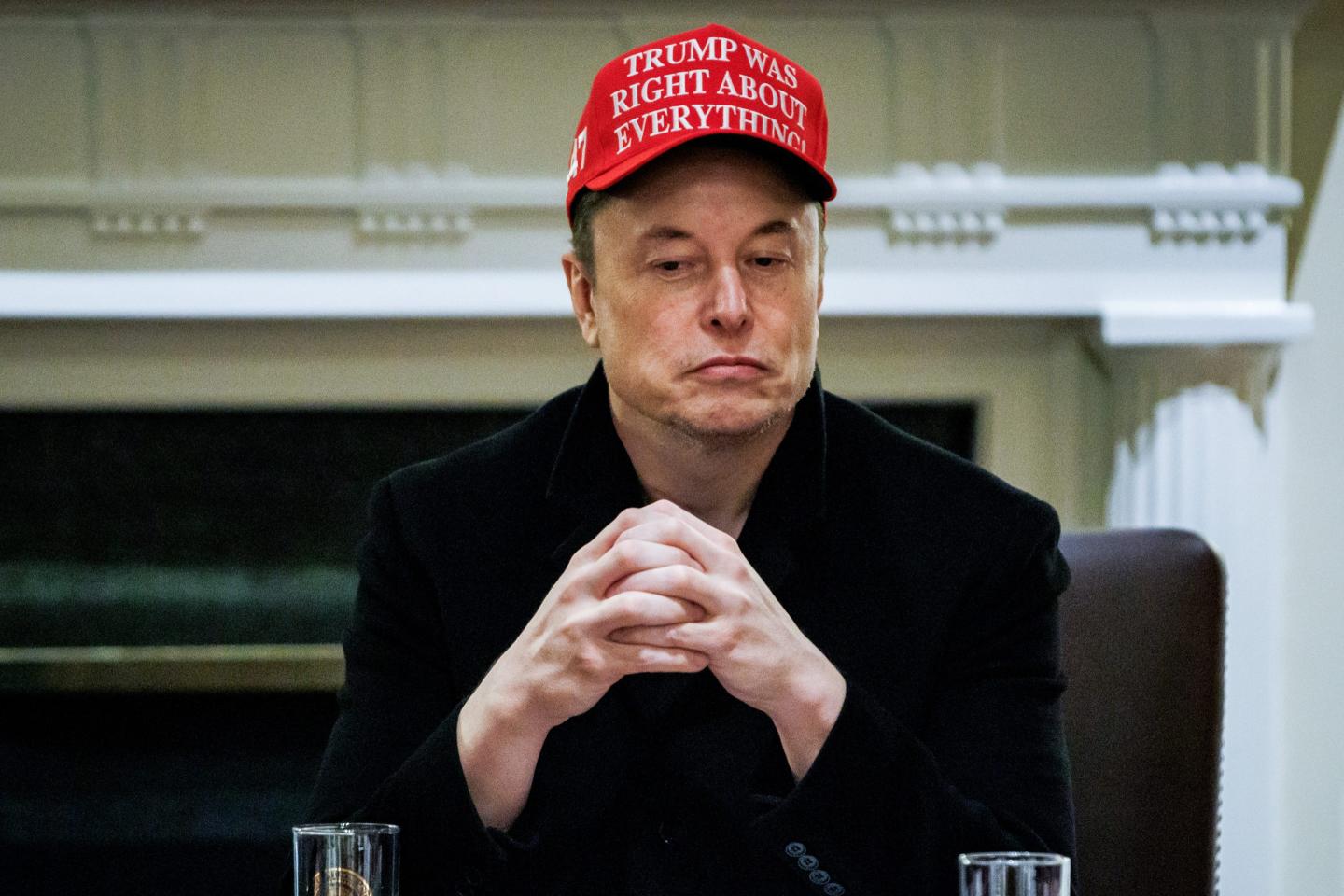 Elon Musk, chief executive officer of Tesla Inc., during a cabinet meeting at the White House in Washington, DC, US, on Monday, March 24, 2025.